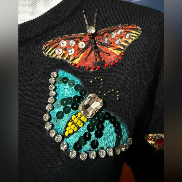 ALICE + OLIVIA BUTTERFLY EMBELLISHED SWEATER - Picture 3 of 6